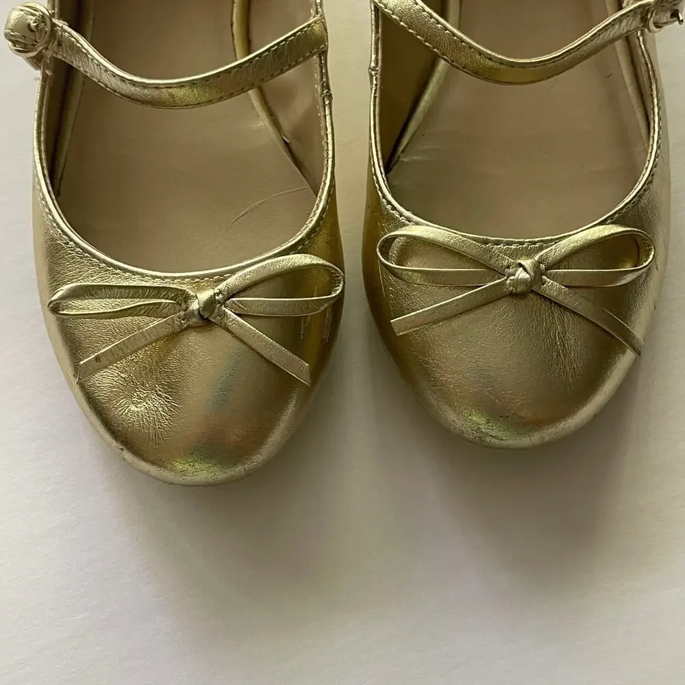 Janie & Jack Gold Mary Jane Flats